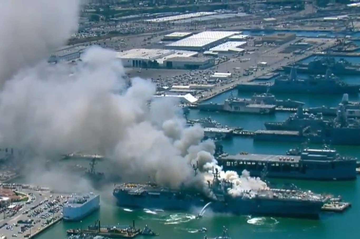 ABD'de, bakıma alınan savaş gemisinde patlama: 21 yaralı